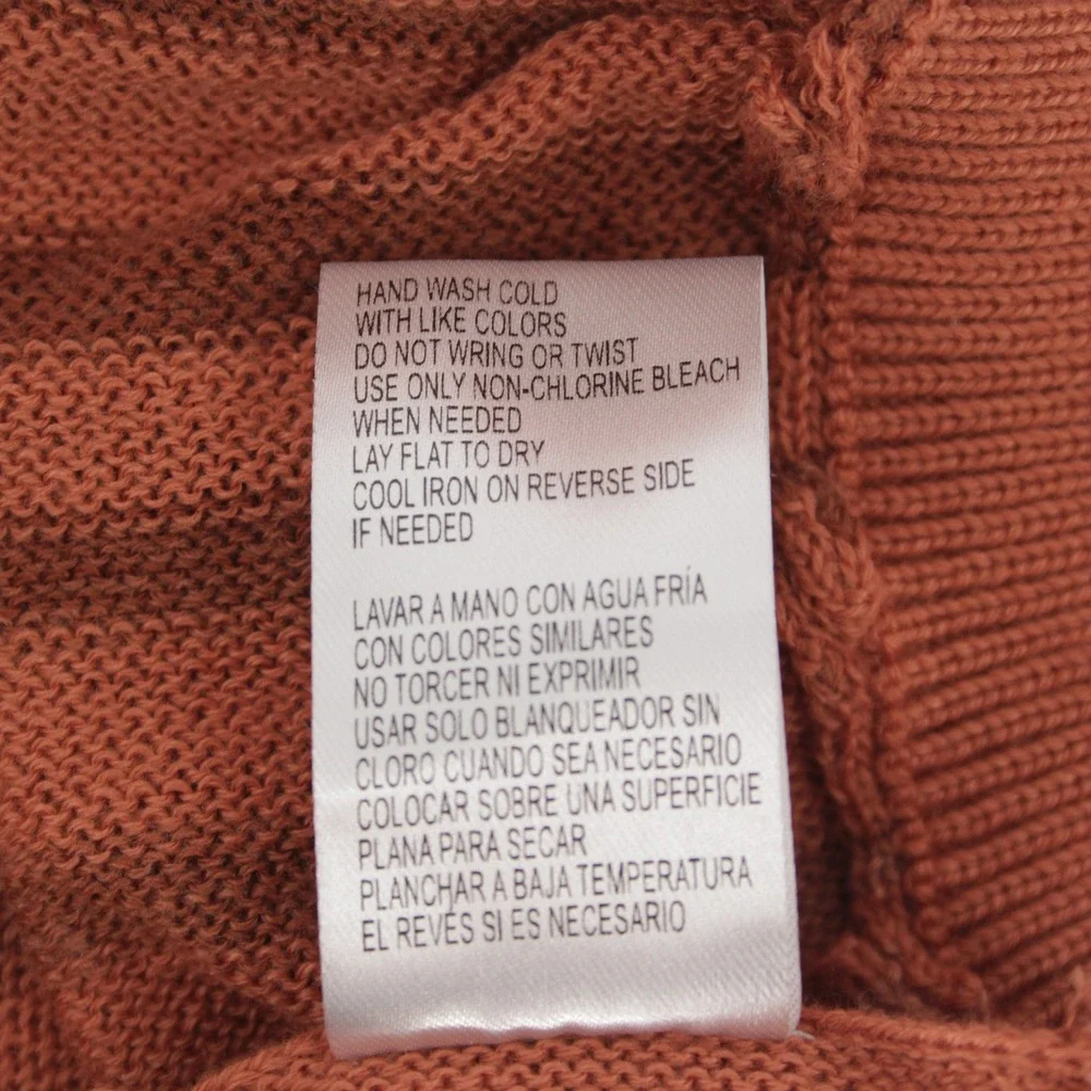 Democracy Women's Batwing Dolman‎ Sleeve Rust Striped Boho Knit Sweater Size M